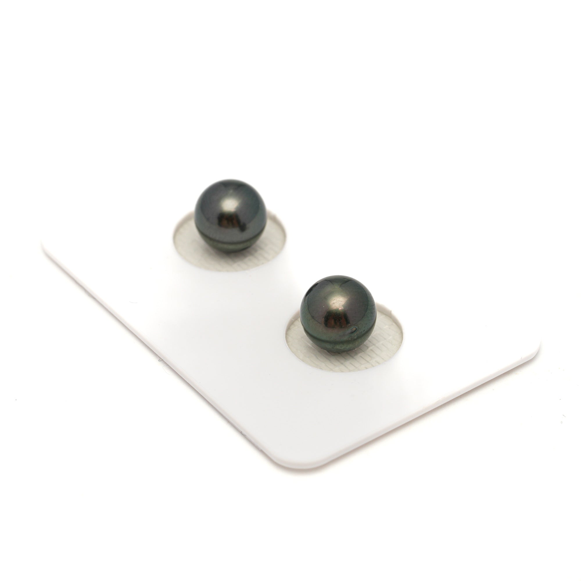 2pcs Dark Green 7.8-7.9mm - RSR AAA/AA Quality Tahitian Pearl Pair ER1793 NG19