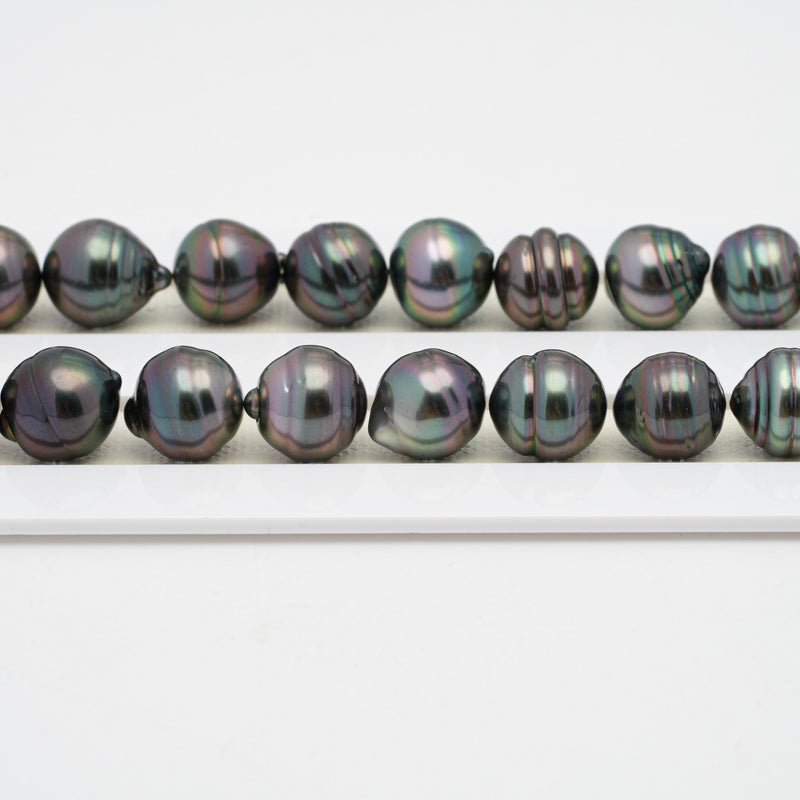 39pcs Peacock Mix 10mm - CL AAA/AA Quality Tahitian Pearl Necklace NL1259 OR7.8.5