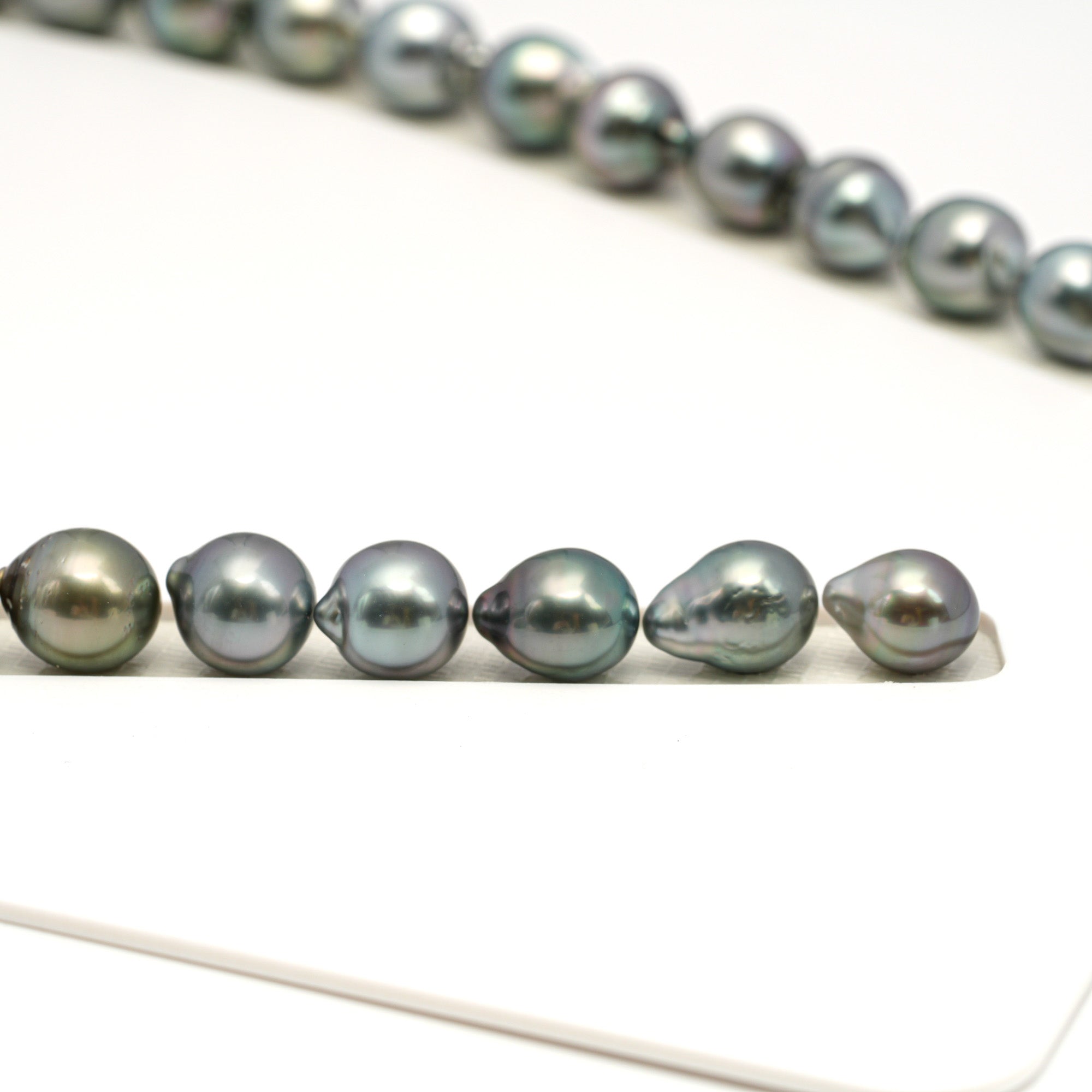 38pcs Gray Mix 8-11mm - SB AAA Quality Tahitian Pearl Necklace NL1707 TH5