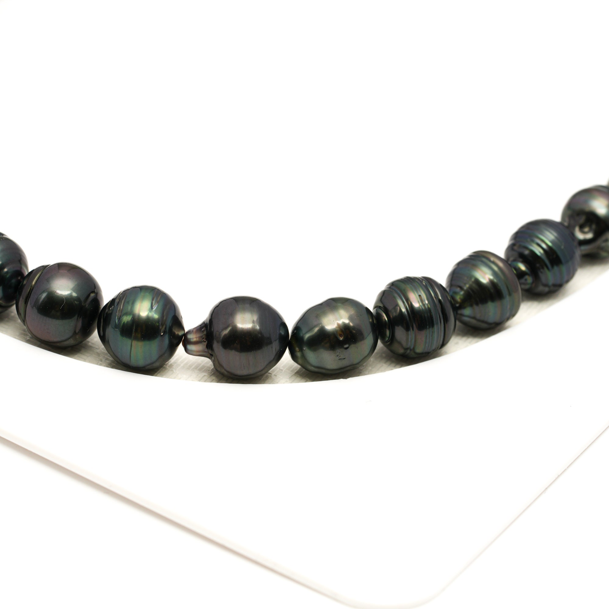 37pcs Dark 8-11mm - CL/SB AA/AAA Quality Tahitian Pearl Necklace NL1779 LP1