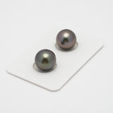 2pcs Dark Cherry 11.1-11.3mm - SR AAA Quality Tahitian Pearl Pair ER486