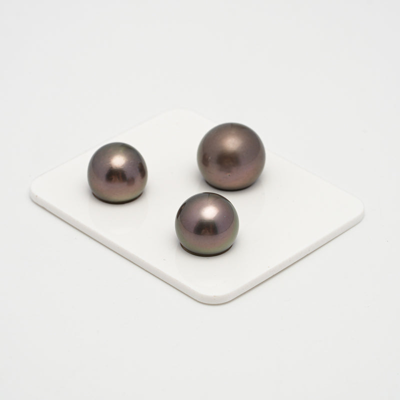 3pcs Cherry 12-13.6mm - NR AAA/AA Quality Tahitian Pearl Trio Set ER1557 A101