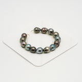 14pcs Multicolor 10-11mm - SB AAA/AA Quality Tahitian Pearl Bracelet BR2207 HL3