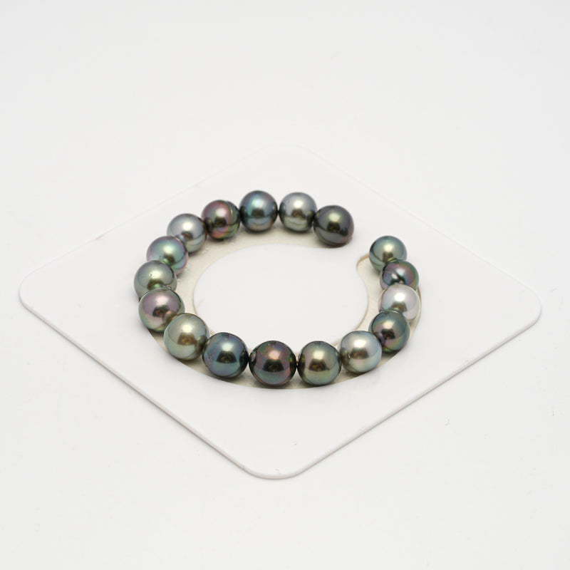 17pcs "Top Luster" Multicolor 10-11mm - SB/NR AAA/AA Quality Tahitian Pearl Bracelet BR2205 HL3