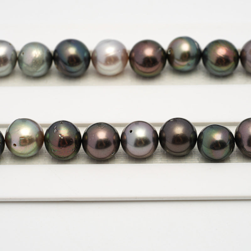 47pcs Multicolor 8-10mm - SR/NR AA/A Quality Tahitian Pearl Drilled Necklace NL1571 CMP4