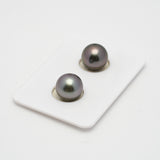 2pcs Purple 10.6-10.7mm - R AAA Quality Tahitian Pearl Pair ER1451 TH1