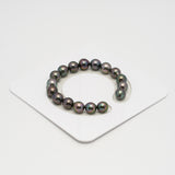 17pcs "High Luster" Peacock 9-10mm - SB/DR AAA/TOP Quality Tahitian Pearl Bracelet BR2232 OR1