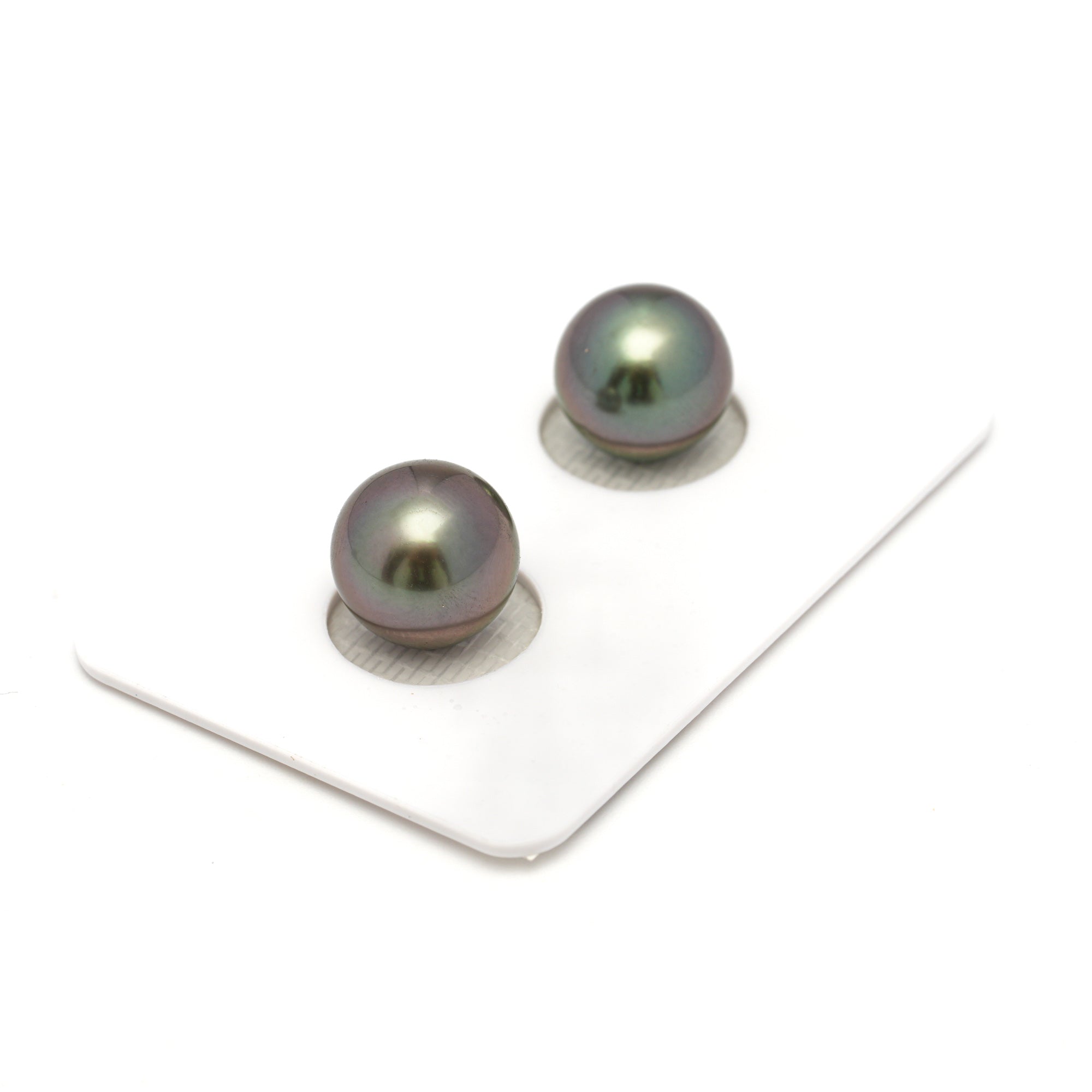 2pcs Multicolor 10.4-10.7mm - SR AAA Quality Tahitian Pearl Pair ER1676 OR11