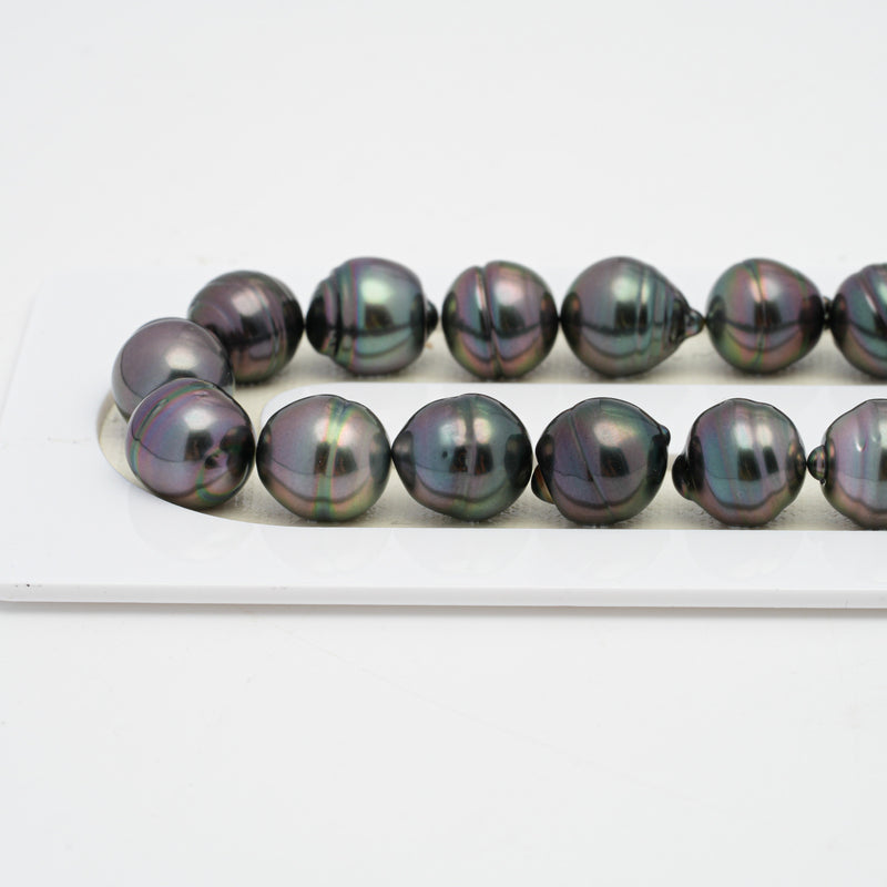 39pcs Peacock Mix 10mm - CL AAA/AA Quality Tahitian Pearl Necklace NL1259 OR7.8.5