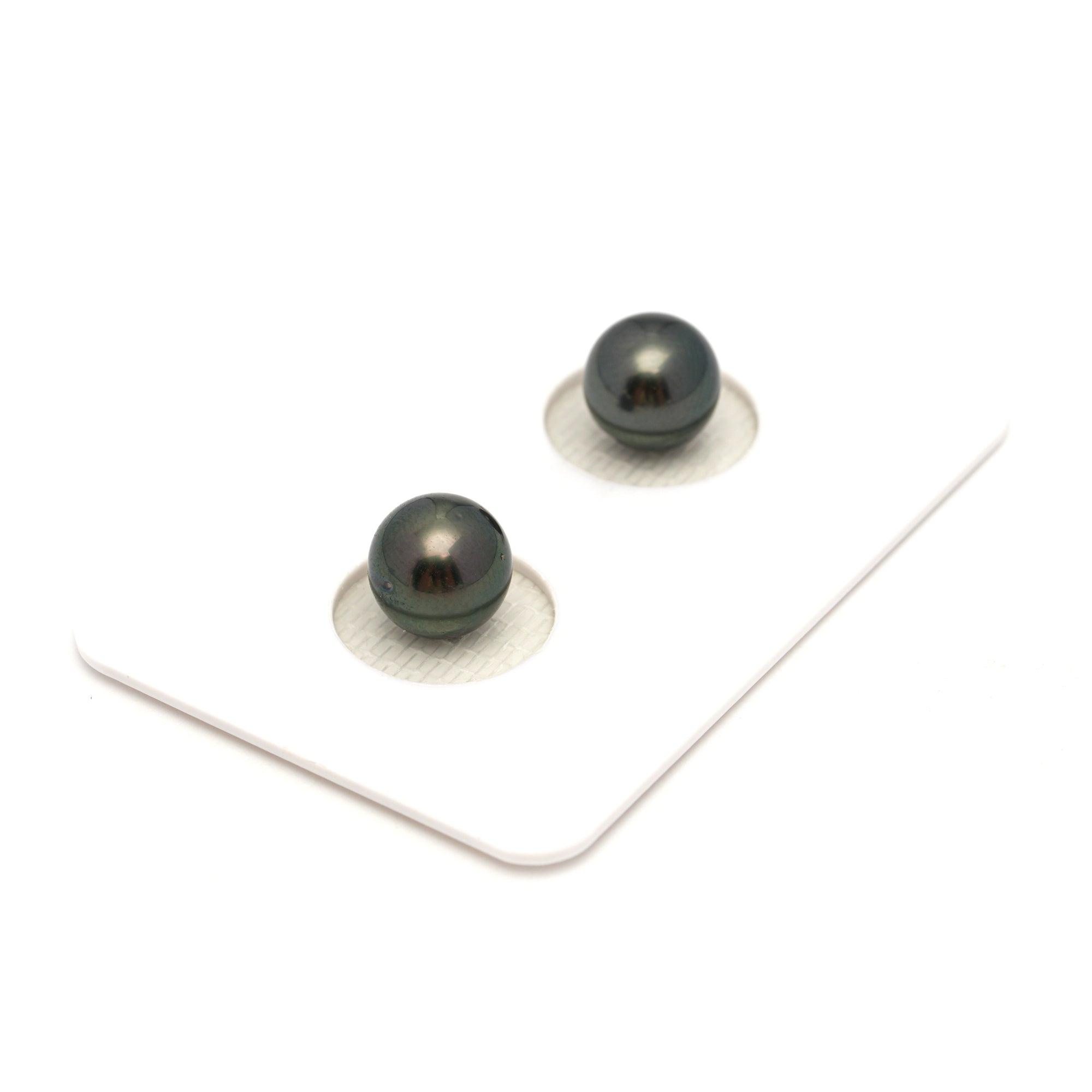 2pcs Dark Green 7.8-7.9mm - RSR AAA/AA Quality Tahitian Pearl Pair ER1793 NG19