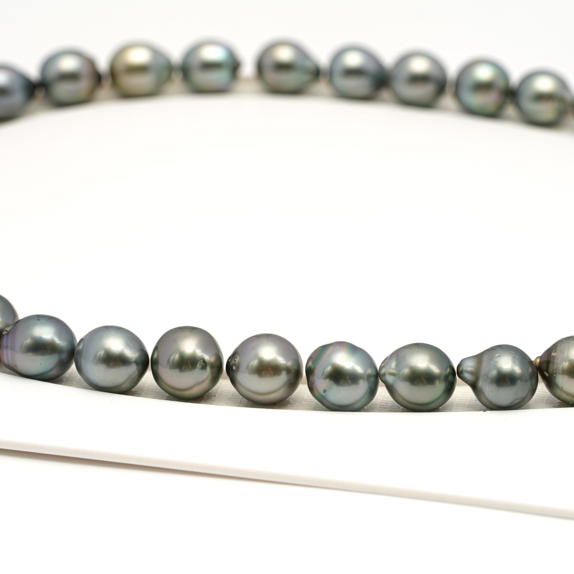 38pcs Gray Mix 8-11mm - SB AAA Quality Tahitian Pearl Necklace NL1707 TH5