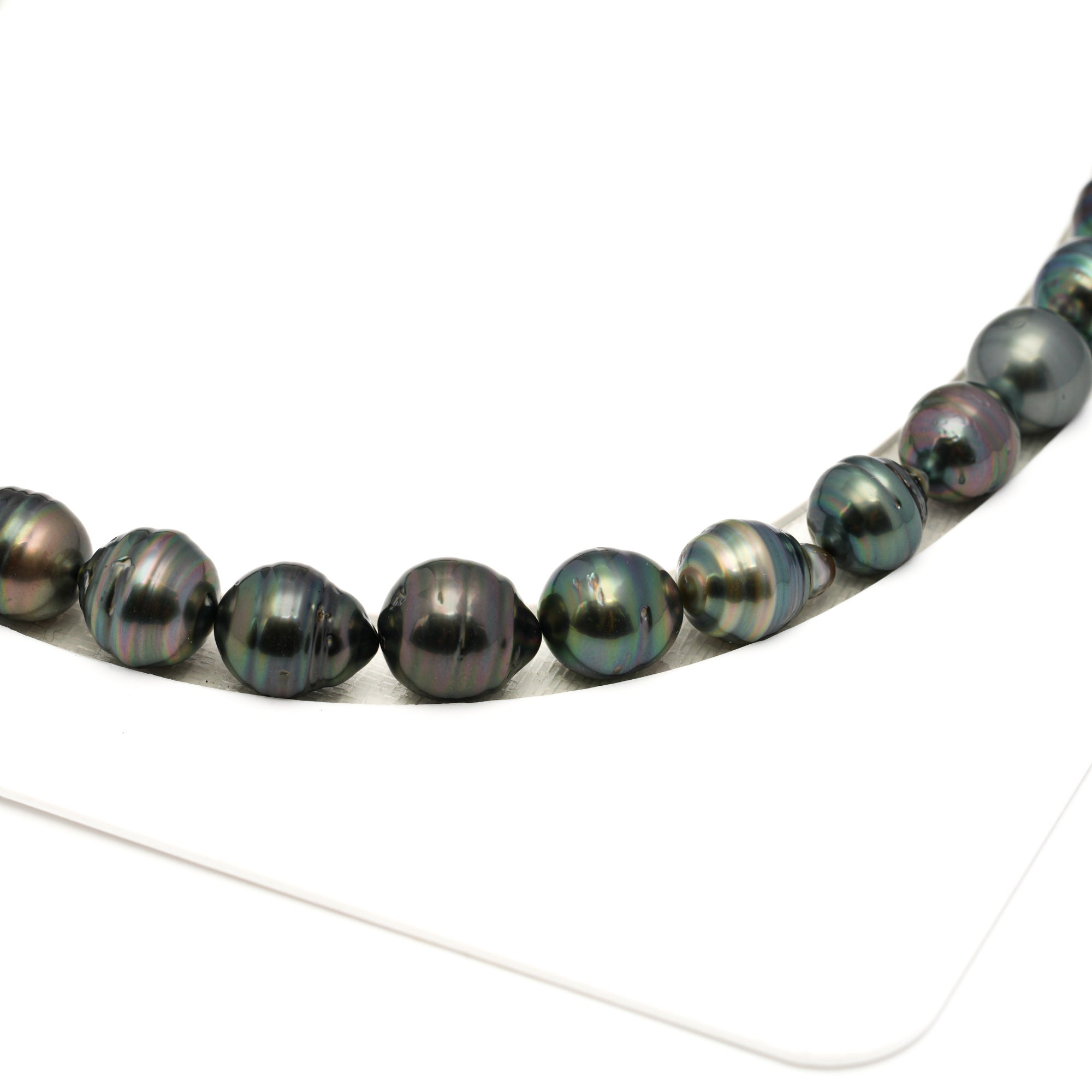 33pcs Green Mix 8-11mm - CL/SB AAA/AA Quality Tahitian Pearl Necklace NL1757 LP1