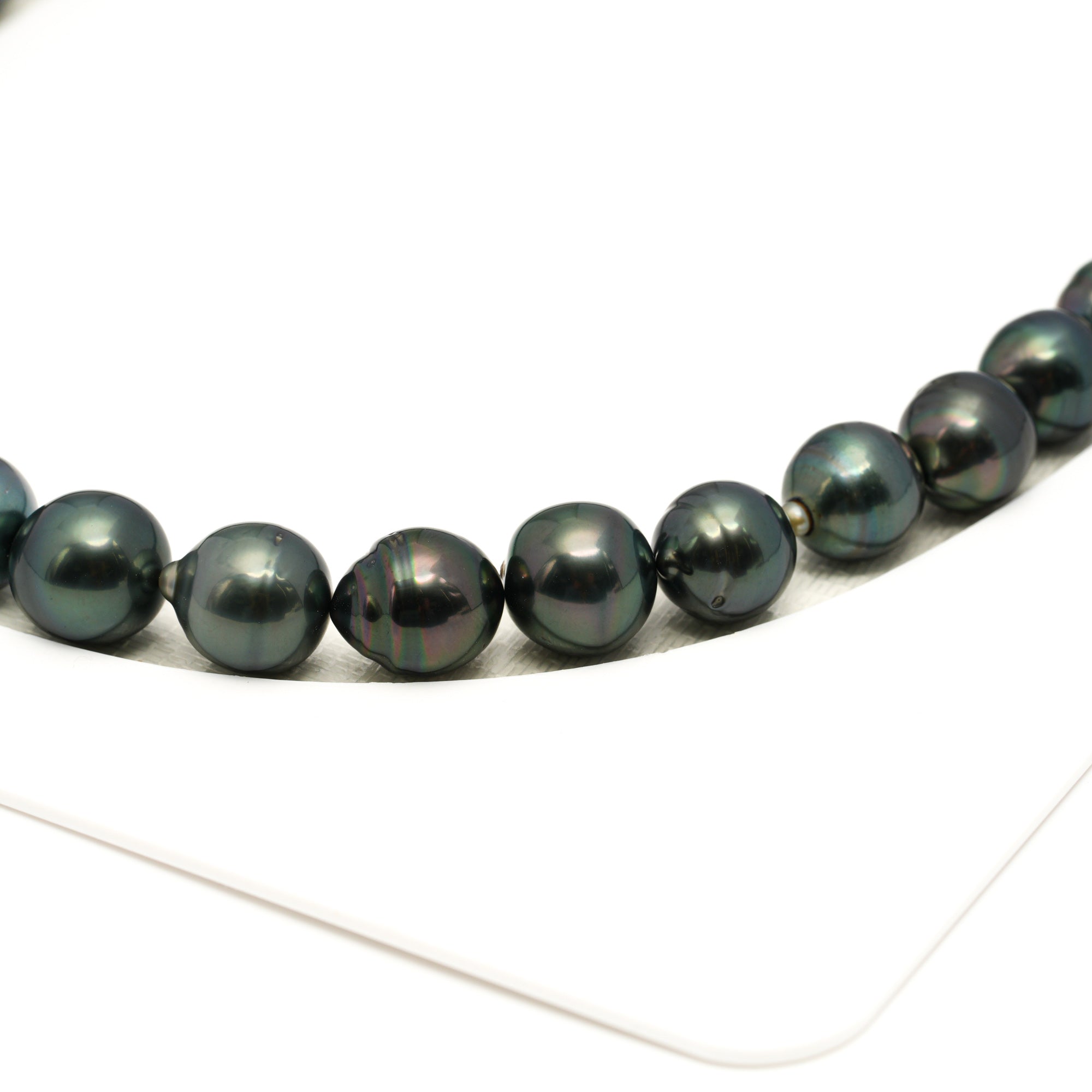 41pcs Dark Green Mix 9-11mm - CL/SB AAA/AA Quality Tahitian Pearl Necklace NL1763 LP1