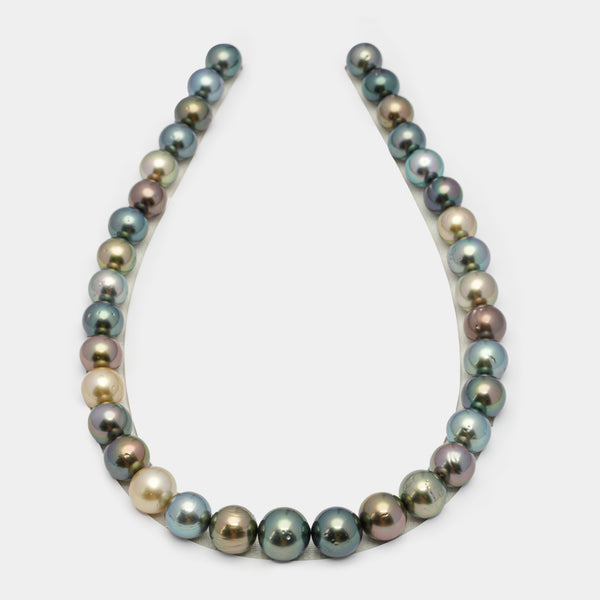 35pcs "High Luster" Multicolor 12-15mm - SR/NR AA Quality Tahitian Pearl Necklace NL1434 RW1