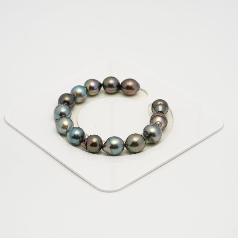 14pcs Multicolor 10-11mm - SB AAA/AA Quality Tahitian Pearl Bracelet BR2207 HL3