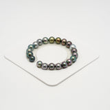 21pcs "High Luster" Multicolor 8-9mm - NR AAA/AA Quality Tahitian Pearl Bracelet BR2184 OR10