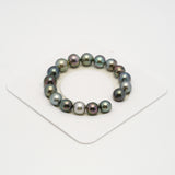 17pcs "Top Luster" Multicolor 10-11mm - SB/NR AAA/AA Quality Tahitian Pearl Bracelet BR2205 HL3