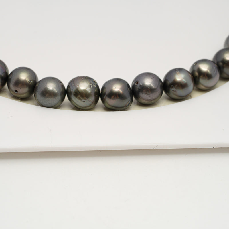 49pcs Olive Green 8-10mm - SR/NR AA/A Quality Tahitian Pearl Drilled Necklace NL1584 CMP4