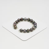 17pcs "High Luster" Peacock 9-10mm - SB/DR AAA/TOP Quality Tahitian Pearl Bracelet BR2232 OR1