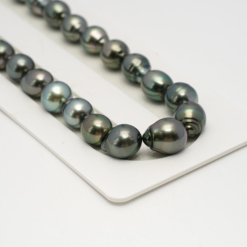 38pcs Green Mix 8-11mm - CL/SB AAA/AA Quality Tahitian Pearl Necklace NL1636 HL3