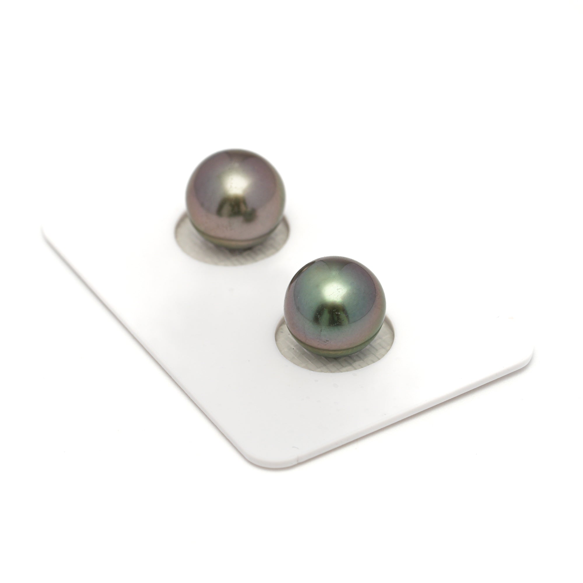 2pcs Multicolor 10.4-10.7mm - SR AAA Quality Tahitian Pearl Pair ER1676 OR11