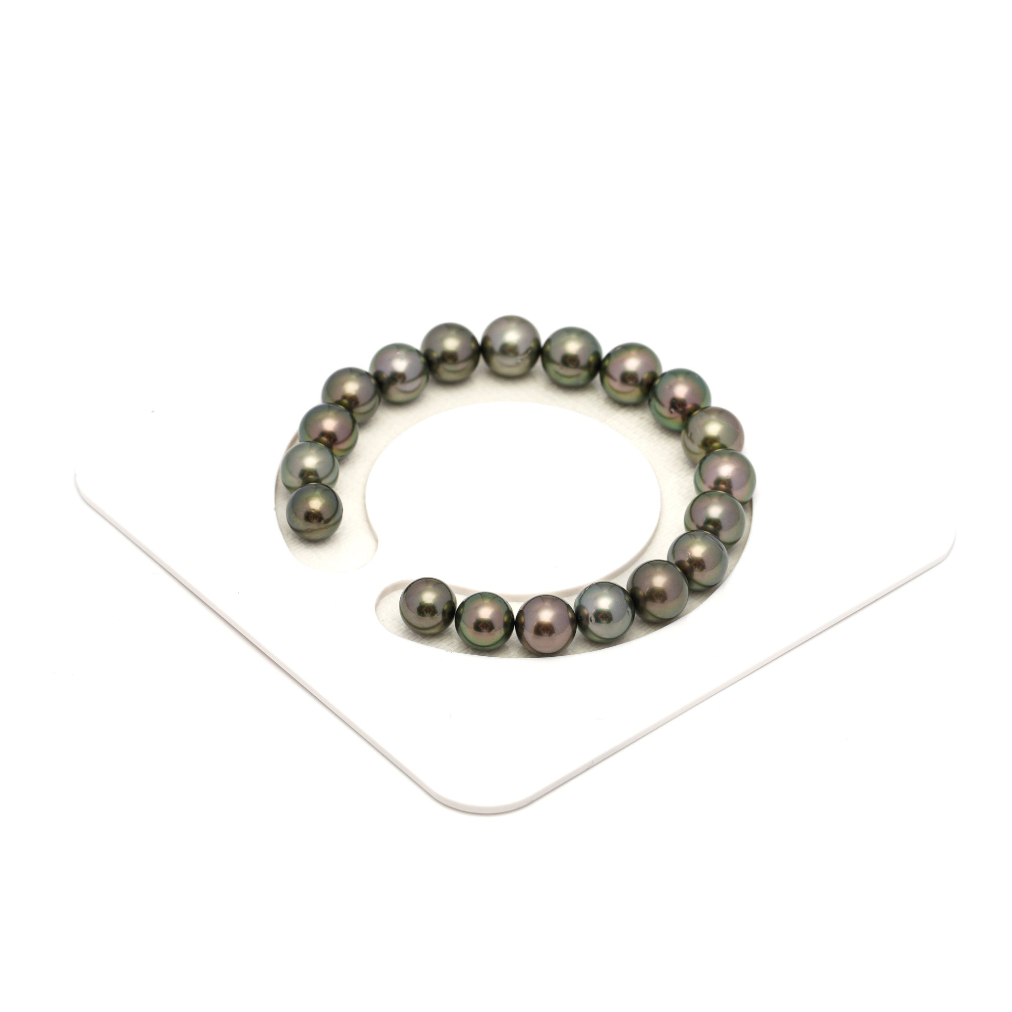 19pcs Olive Green 8-9mm - SR/NR AAA/AA Quality Tahitian Pearl Bracelet BR2344 OR13