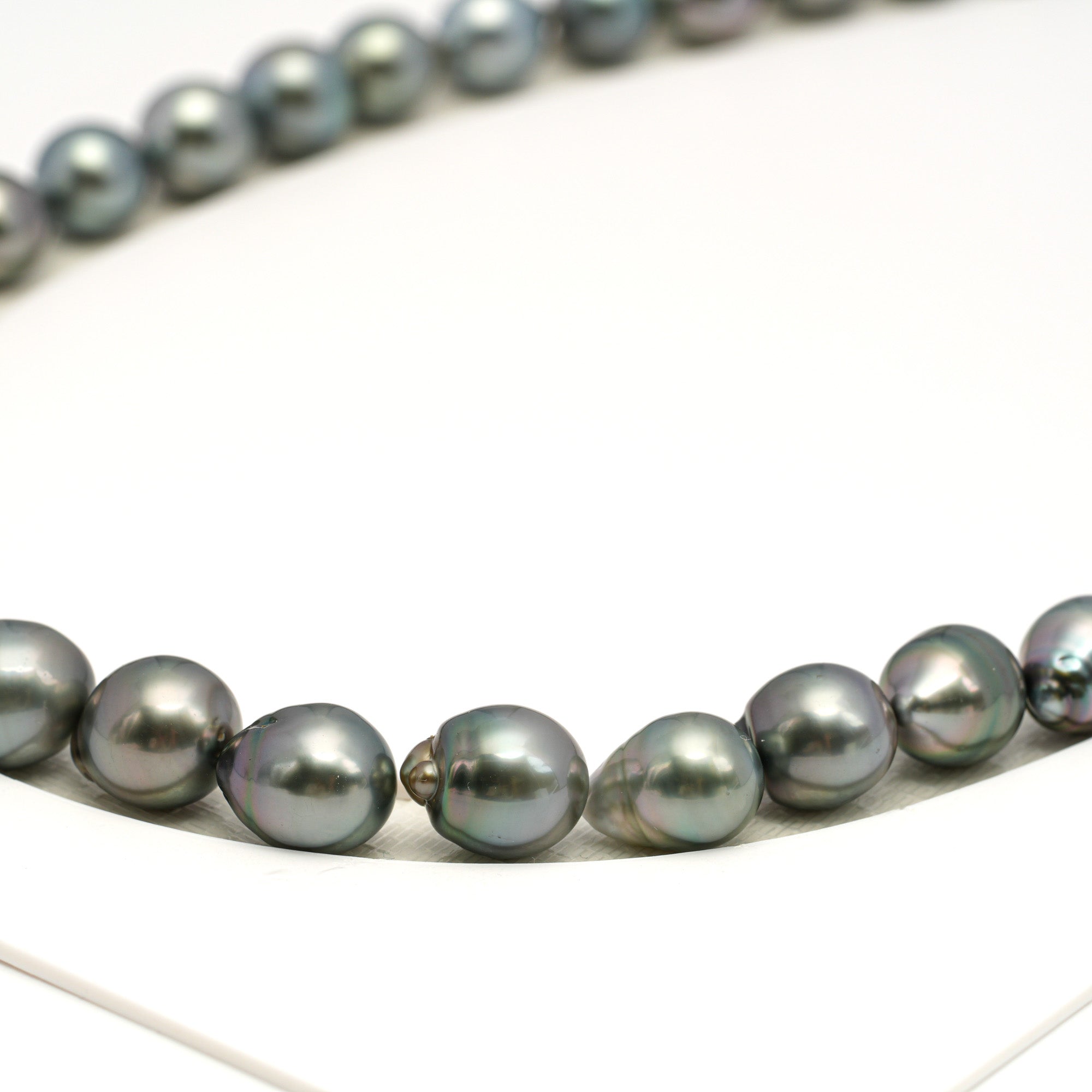 38pcs Gray Mix 8-11mm - SB AAA Quality Tahitian Pearl Necklace NL1707 TH5