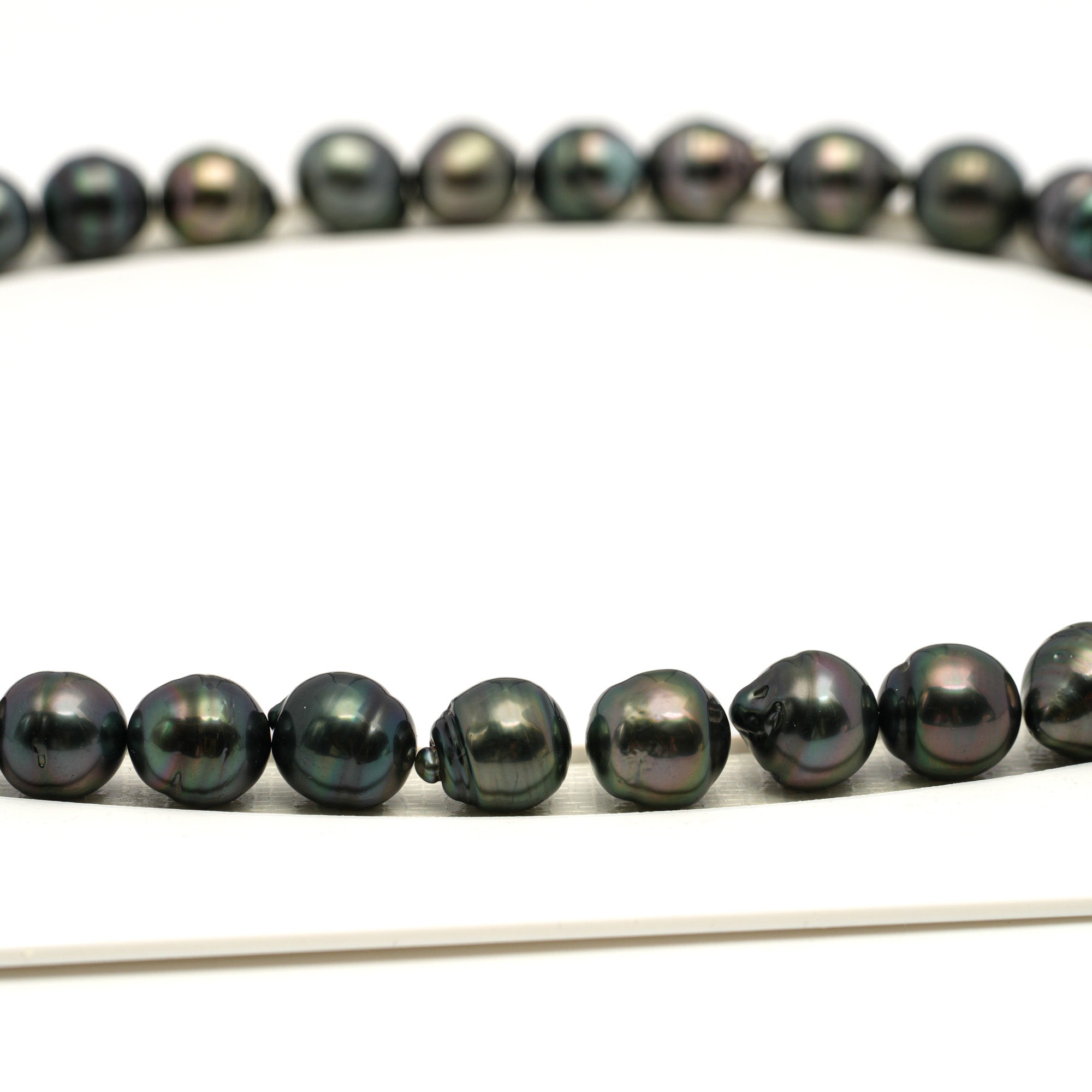 41pcs Dark Green 8-11mm - CL/SB AAA/AA Quality Tahitian Pearl Necklace NL1717 TH5