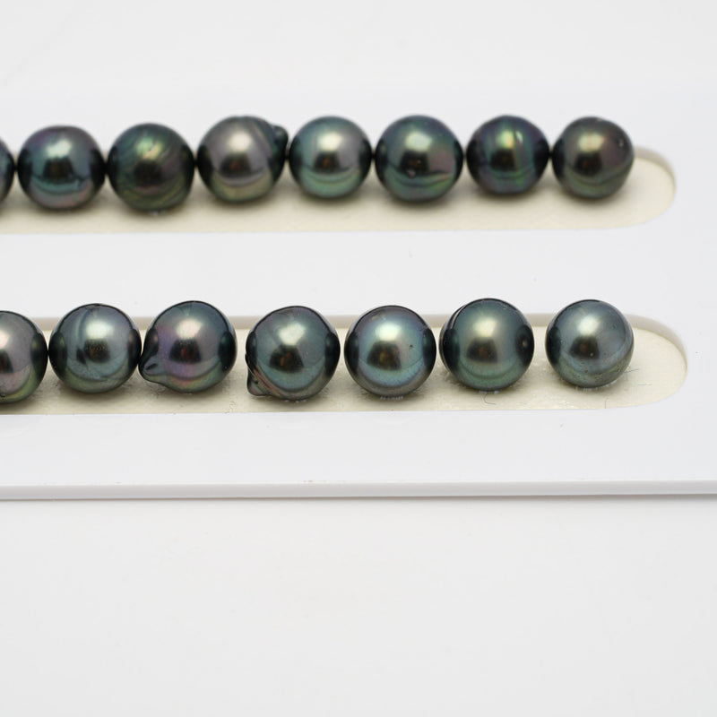 45pcs Green 8-11mm - SB AAA/AA Quality Tahitian Pearl Necklace NL1509 THMIX2