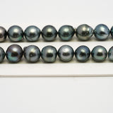 37pcs Light Blue 8-11mm - CL AA/AAA Quality Tahitian Pearl Necklace NL1519 THMIX2