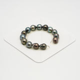 14pcs Multicolor 10-11mm - SB AAA/AA Quality Tahitian Pearl Bracelet BR2207 HL3