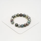 17pcs "Top Luster" Multicolor 10-11mm - SB/NR AAA/AA Quality Tahitian Pearl Bracelet BR2205 HL3