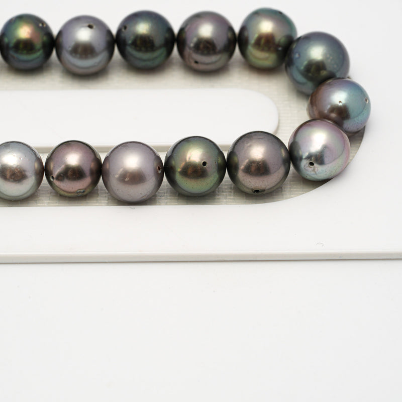 47pcs Multicolor 8-10mm - SR/NR AA/A Quality Tahitian Pearl Drilled Necklace NL1571 CMP4