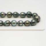 38pcs Green Mix 8-11mm - CL/SB AAA/AA Quality Tahitian Pearl Necklace NL1636 HL3