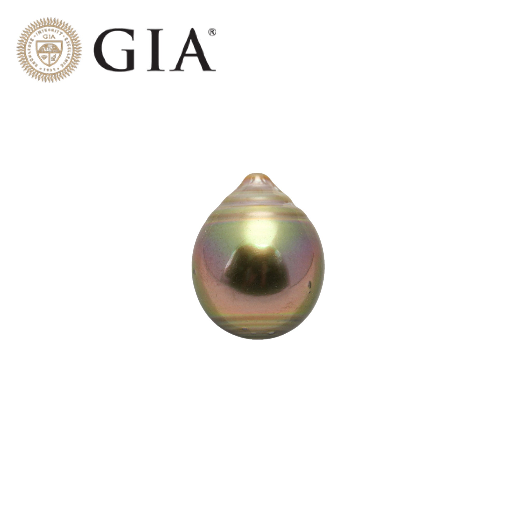 1pcs "Top Luster" Green Cherry 12.9mm - SB AAA Quality Tahitian Pearl Single LP1763