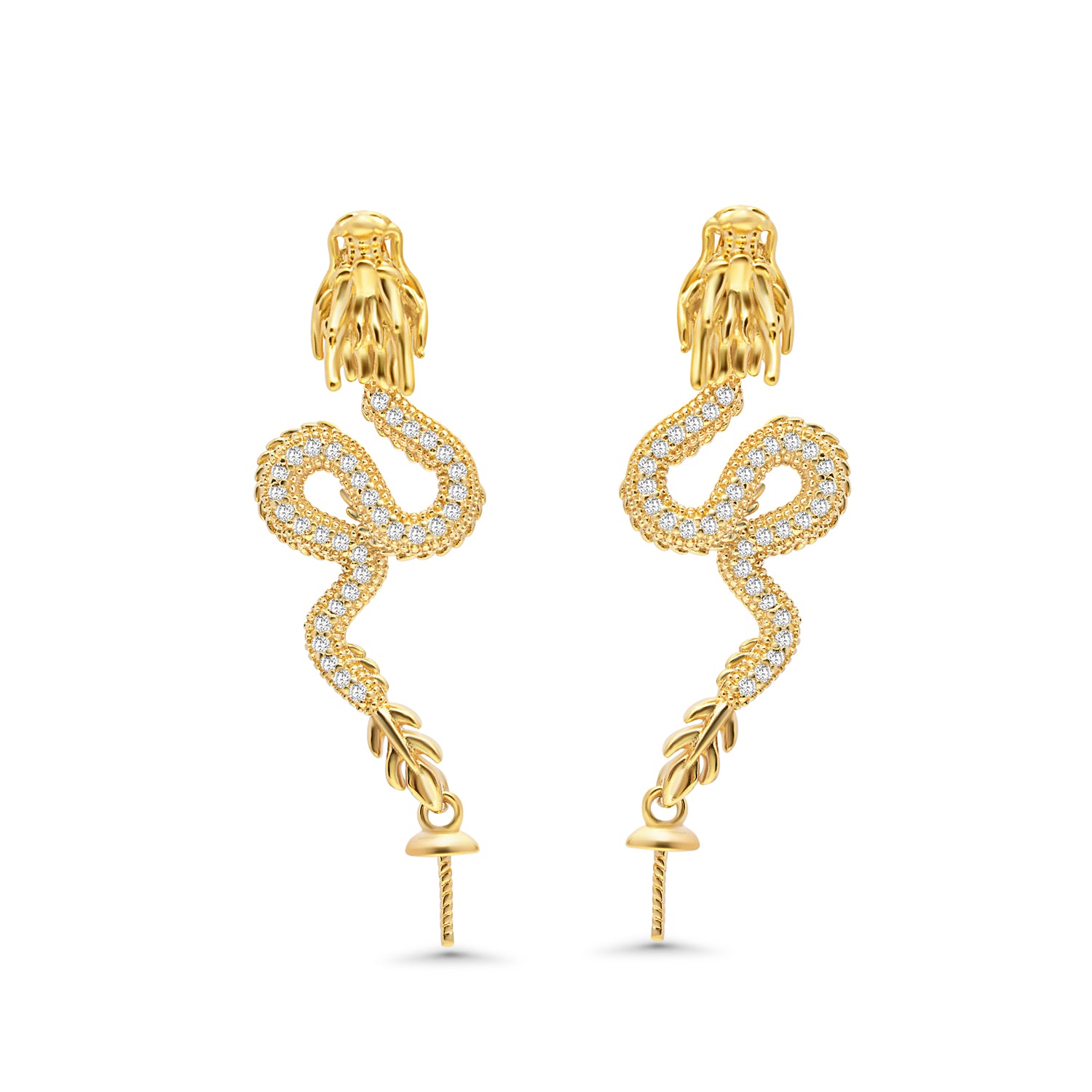Dangle Earring Bails 925 Silver for Pearl SC304