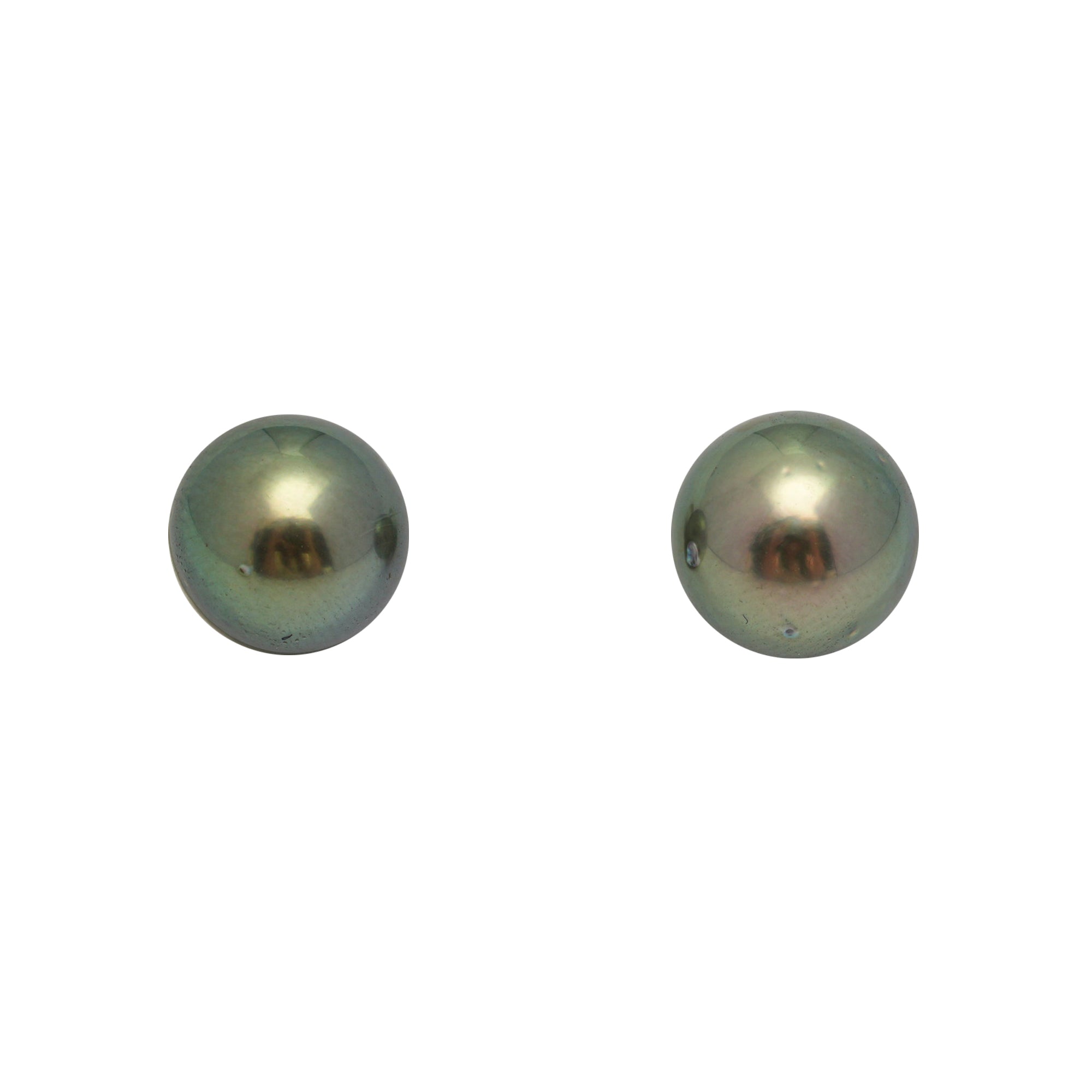 2pcs Green 9.6-9.9mm - RSR AA Quality Tahitian Pearl Pair ER1765 OR13