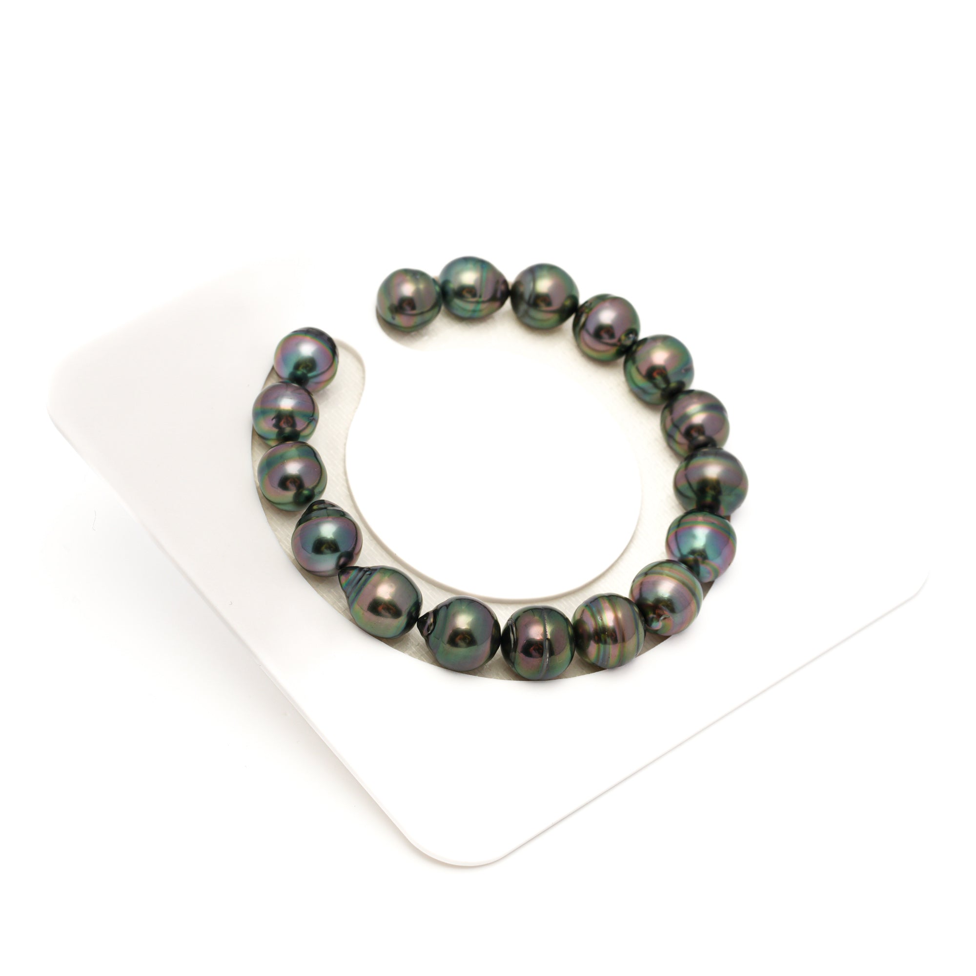 17pcs Green 9-11mm - CL/SB AAA/AA Quality Tahitian Pearl Bracelet BR2362 TH5