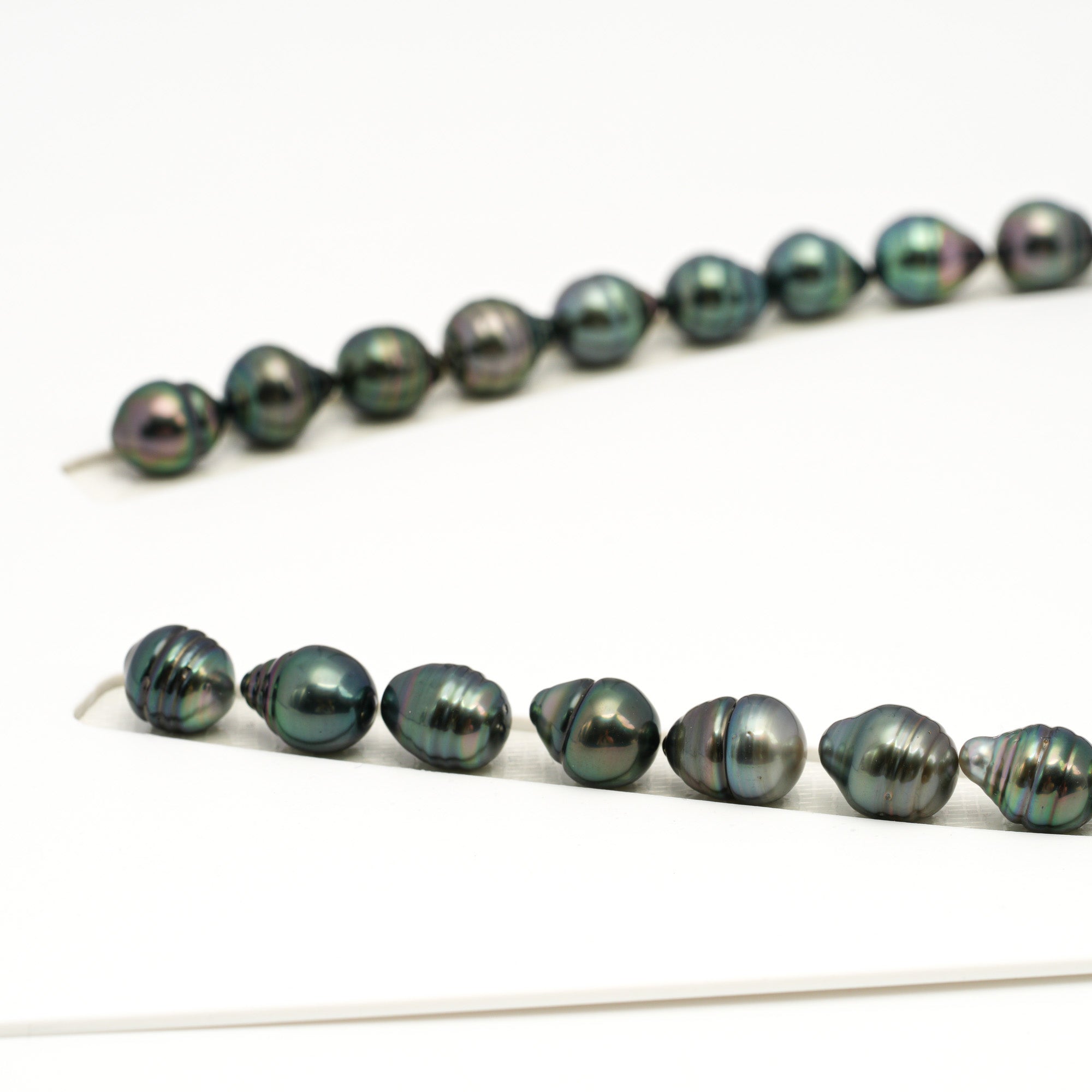 45pcs Green 9-10mm - CL/SB AAA Quality Tahitian Pearl Necklace NL1712 TH5
