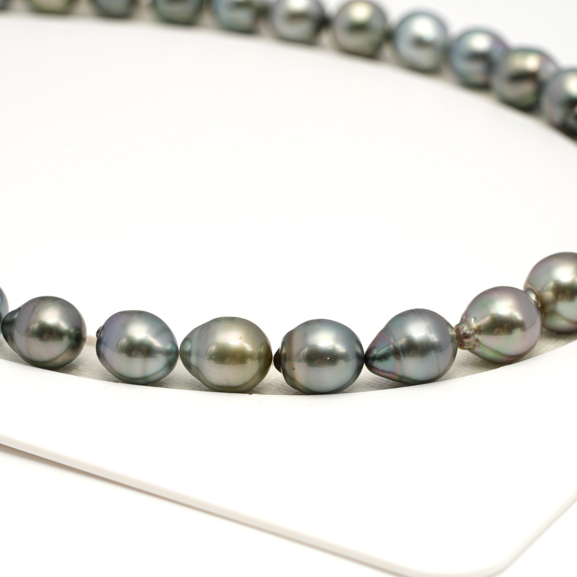 38pcs Gray Mix 8-11mm - SB AAA Quality Tahitian Pearl Necklace NL1707 TH5