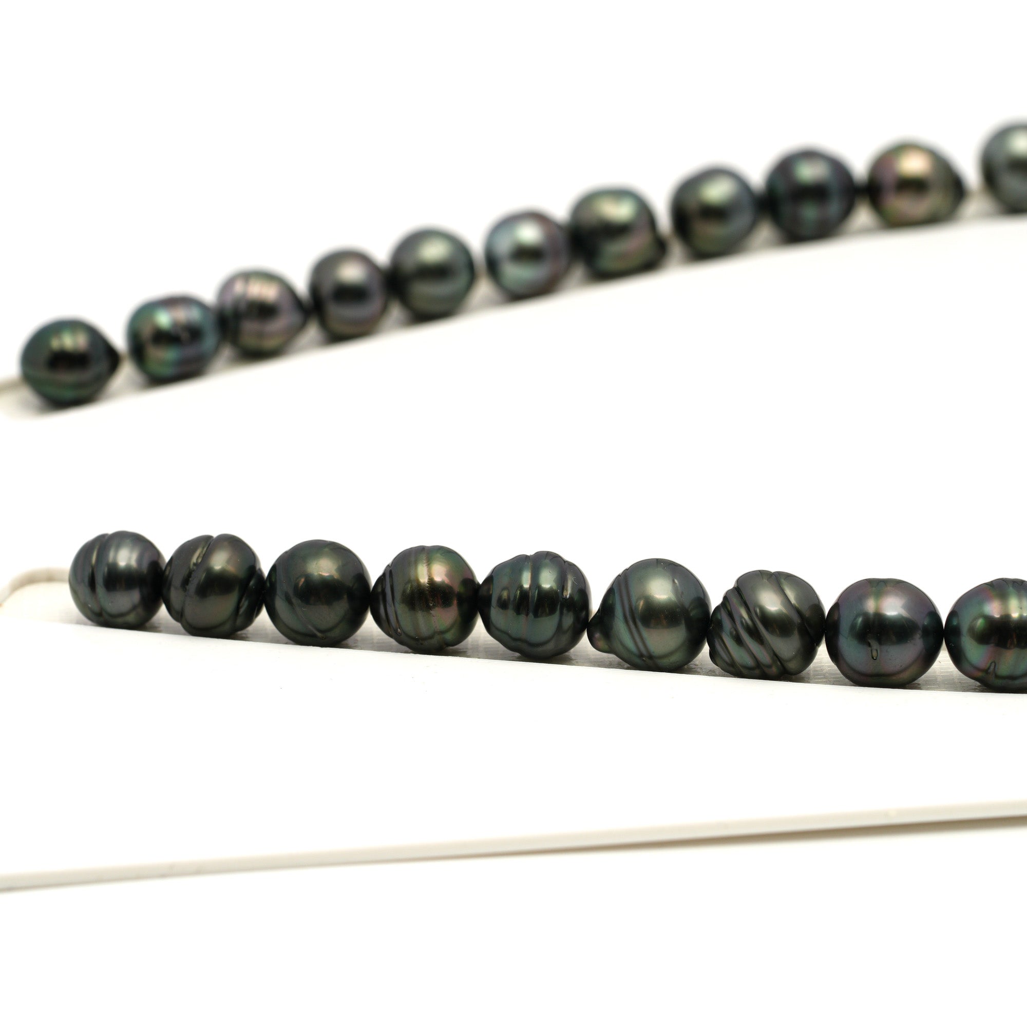 41pcs Dark Green 8-11mm - CL/SB AAA/AA Quality Tahitian Pearl Necklace NL1717 TH5