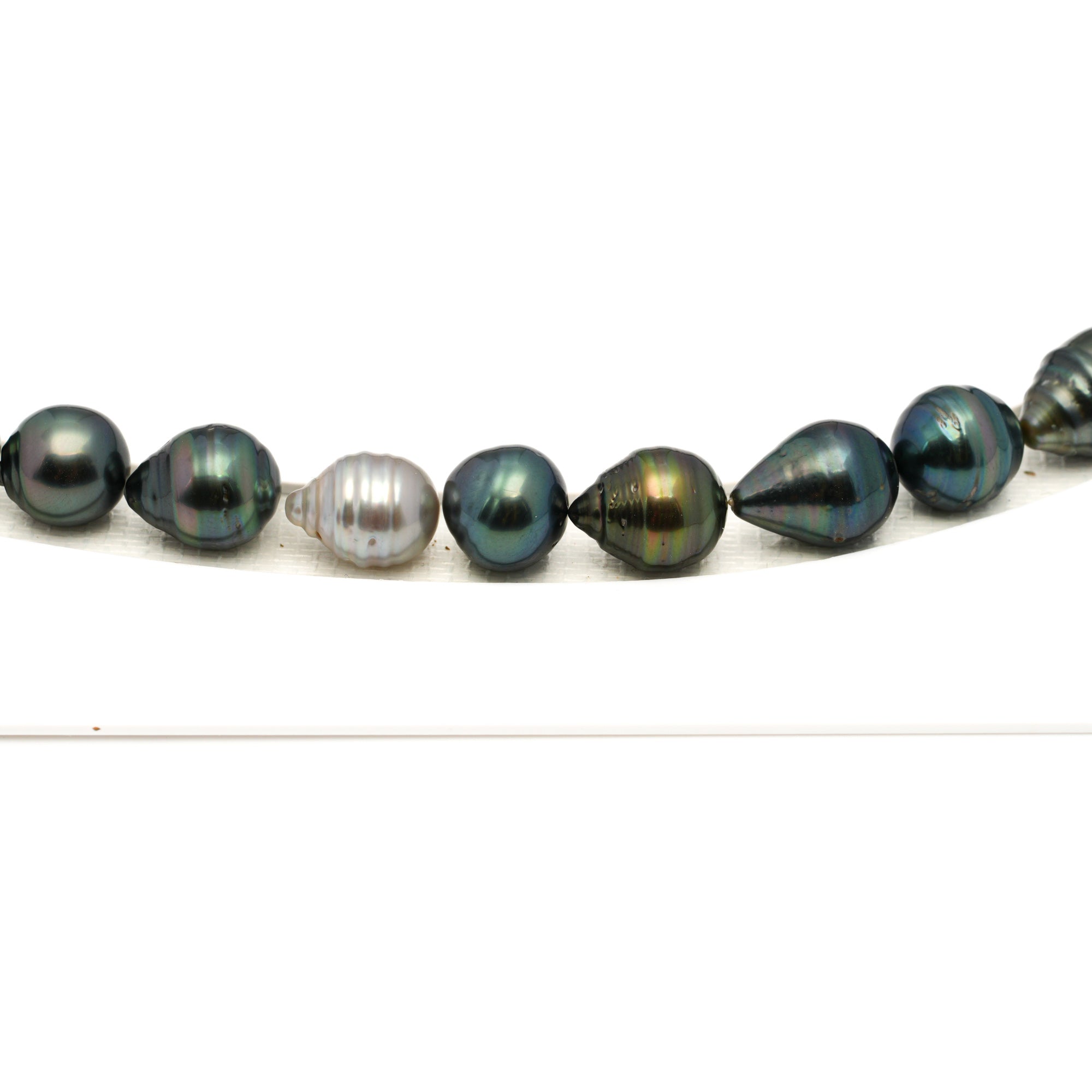 33pcs Green Mix 8-11mm - CL/SB AAA/AA Quality Tahitian Pearl Necklace NL1757 LP1