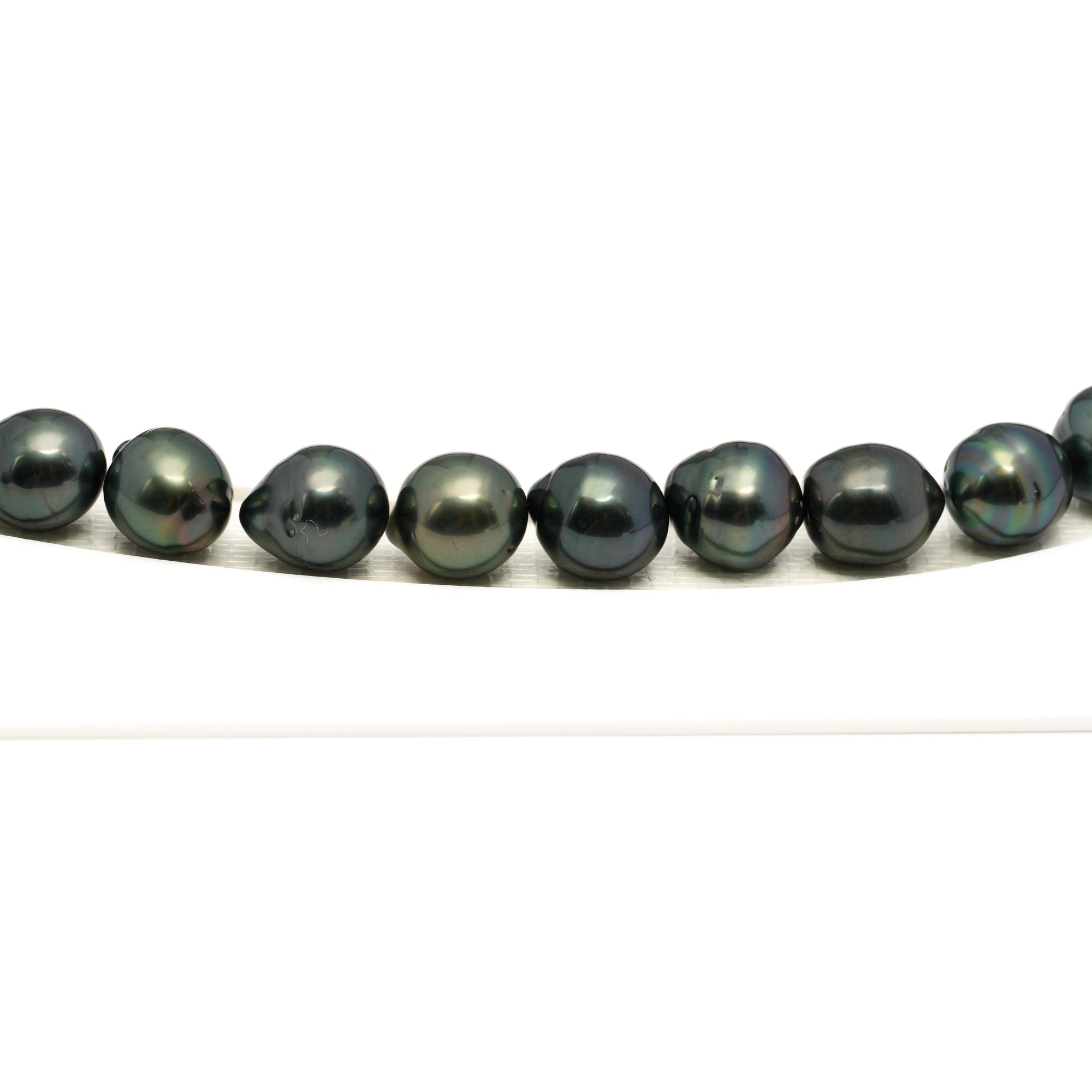 41pcs Dark Green Mix 9-11mm - CL/SB AAA/AA Quality Tahitian Pearl Necklace NL1763 LP1