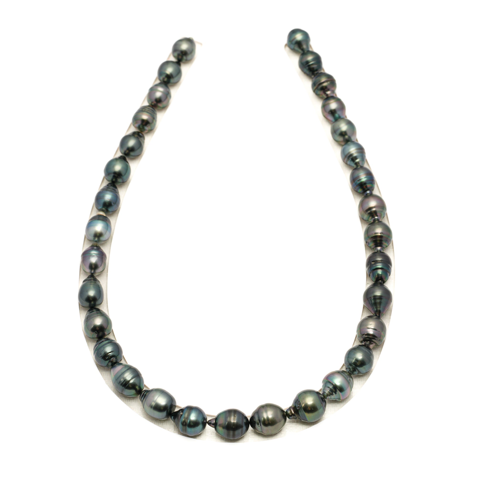 32pcs Green Mix 10-12mm - CL/SB AAA/AA Quality Tahitian Pearl Necklace NL1781 LP1