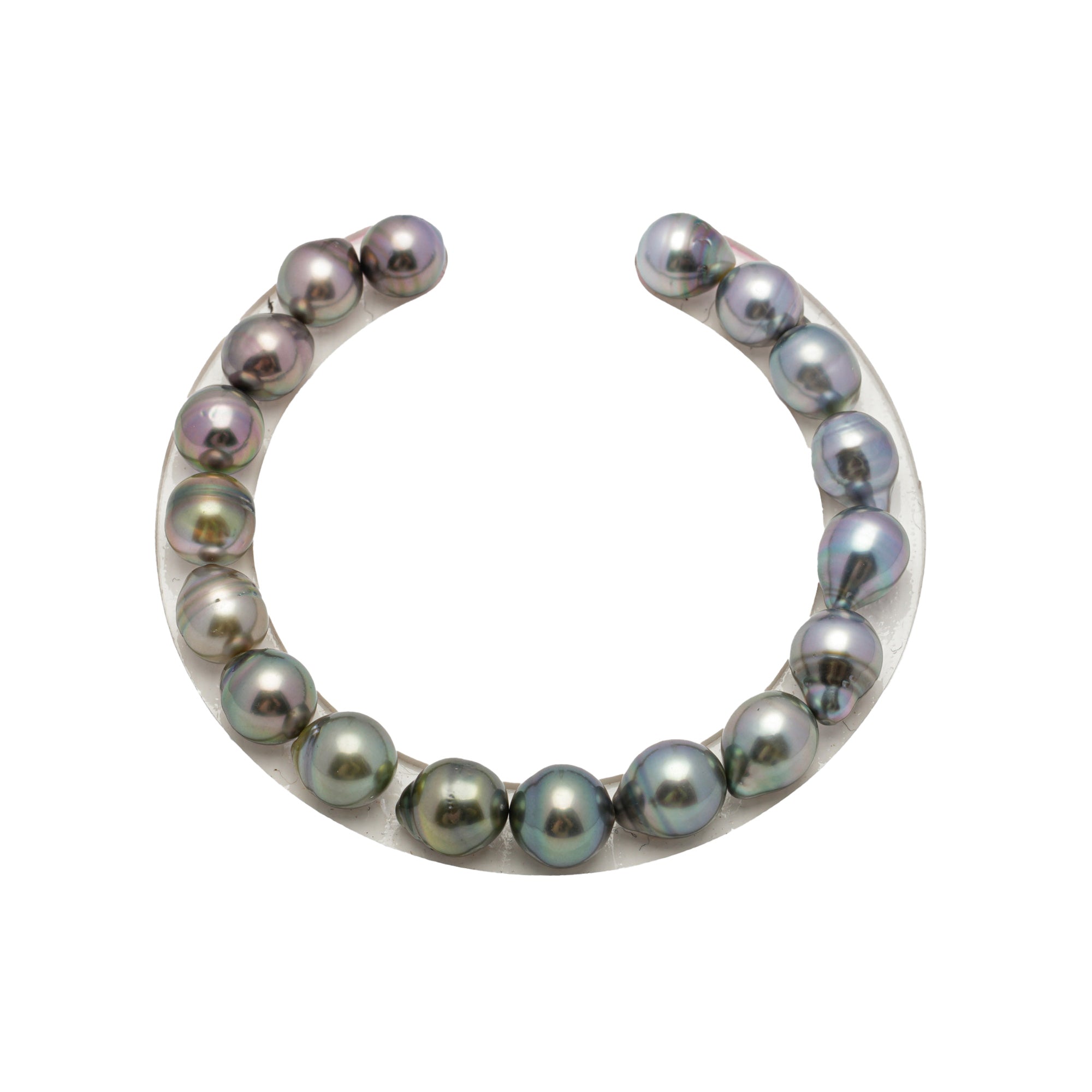 18pcs "High Luster" Multicolor 9-10mm - SB AAA/AA Quality Tahitian Pearl Bracelet BR2006 OR7