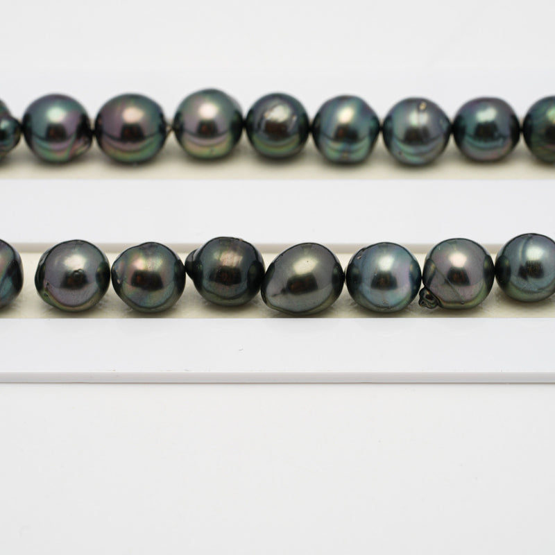 45pcs Green 8-11mm - SB AAA/AA Quality Tahitian Pearl Necklace NL1509 THMIX2