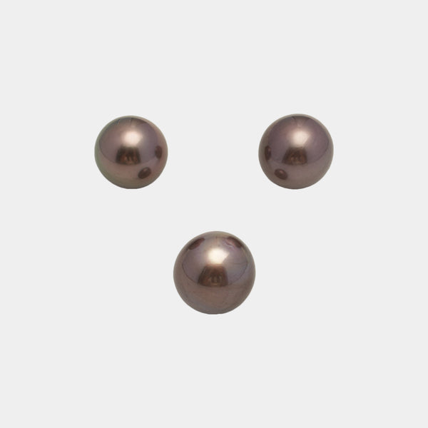 3pcs Brown 11.5-12.5mm - RSR AAA Quality Tahitian Pearl Trio Set ER1558 A101