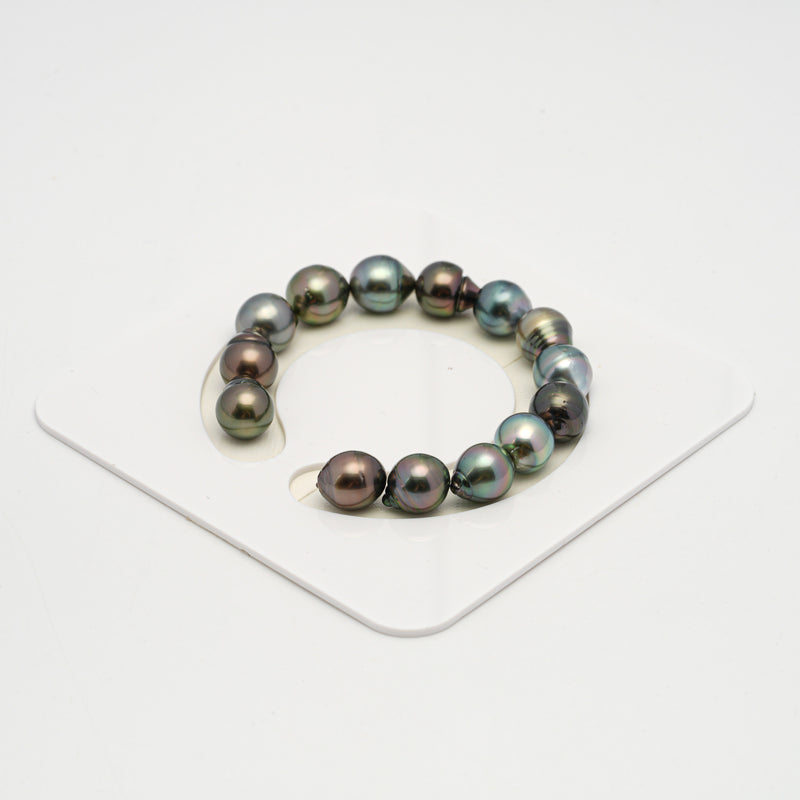 14pcs Multicolor 10-11mm - SB AAA/AA Quality Tahitian Pearl Bracelet BR2207 HL3