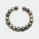 17pcs "High Luster" Multicolor 10-11mm - SR AAA/AA Quality Tahitian Pearl Bracelet BR2185 OR10