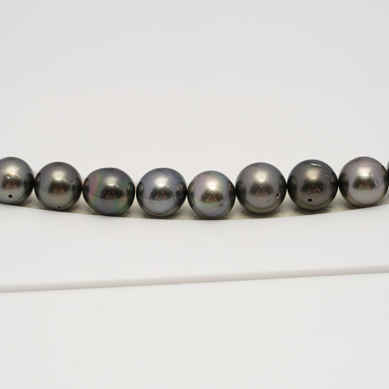 49pcs Olive Green 8-10mm - SR/NR AA/A Quality Tahitian Pearl Drilled Necklace NL1584 CMP4